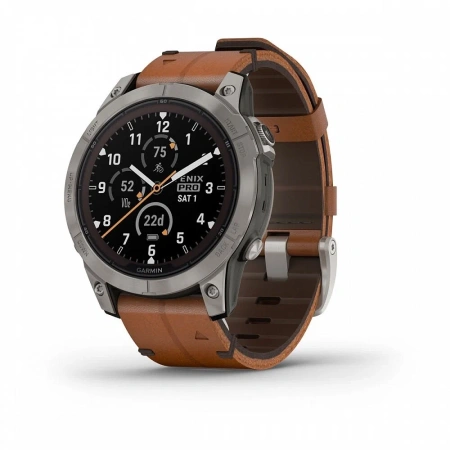 Watch Garmin Fenix 7 Pro – Sapphire Solar Chestnut Leather Band 010-02777-30