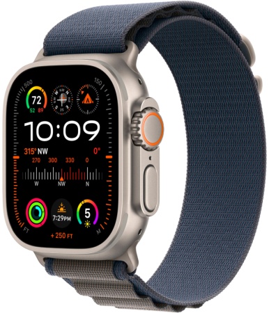 Apple Watch Ultra 2 49 titanium case with M Синий alpine loop