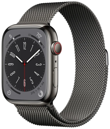 Apple Watch 8 45 Stainless Steel Graphite Milanese Loop
