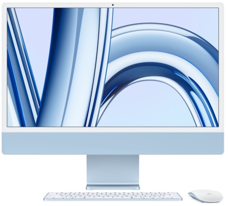 Apple iiMac 24 M3 Retina 4,5K (8C CPU 10C GPU) 8/512 Гб, Синий (MQRR3)